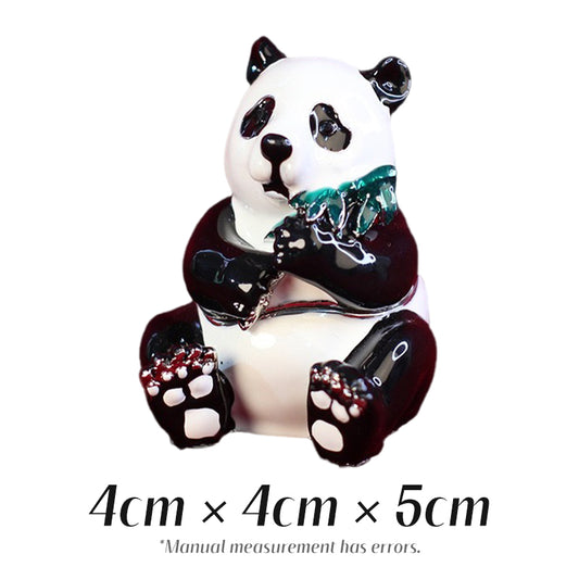 Bamboo-Eating Panda Cute Style Natural Style Enamel Jewelry Box
