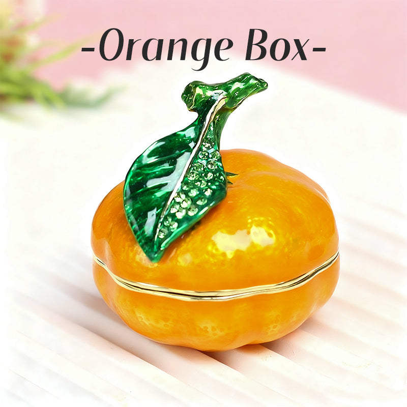Orange Cute Style Natural Style Enamel Metal Jewelry Box