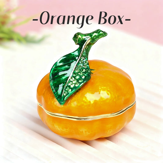 Orange Cute Style Natural Style Enamel Metal Jewelry Box