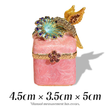 Hummingbird Box Cute Style Natural Style Enamel Craft Jewelry Box