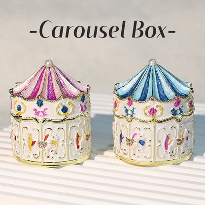 Carousel Cute Style Enamel Fairy Tale Jewelry Box