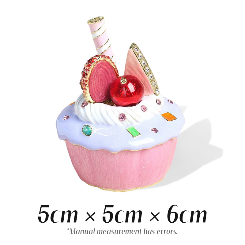 Paper Cup Cake Cute Style Enamel Cloisonné Jewelry Box