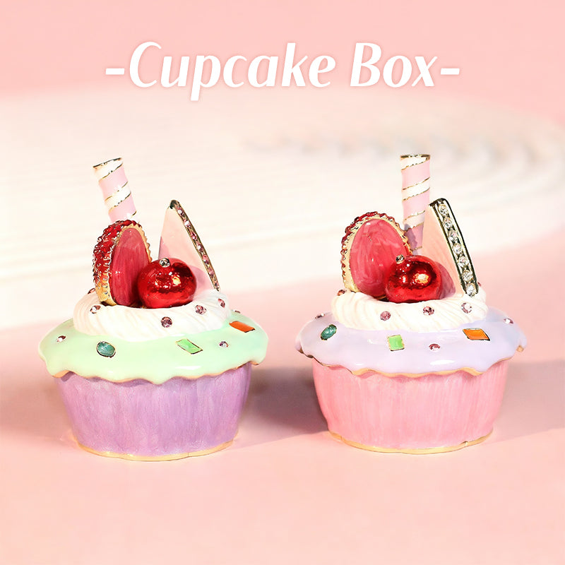 Paper Cup Cake Cute Style Enamel Cloisonné Jewelry Box