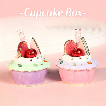 Paper Cup Cake Cute Style Enamel Cloisonné Jewelry Box