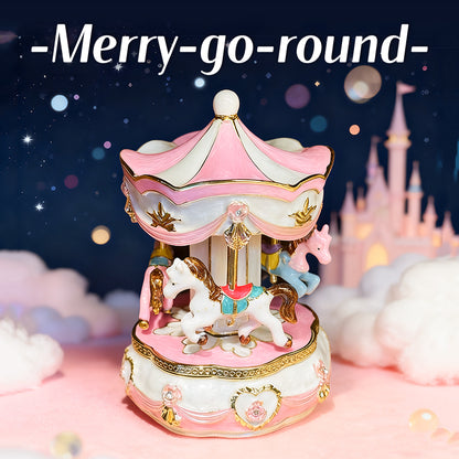 Premium Carousel Cute Style Enamel Cloisonné Jewelry Box