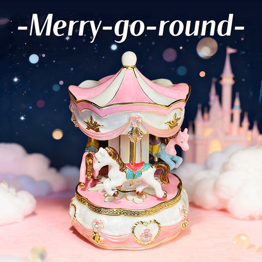 Premium Carousel Cute Style Enamel Cloisonné Jewelry Box