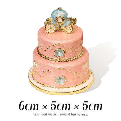 Birthday Cake Cute Style Enamel Metal Jewelry Box