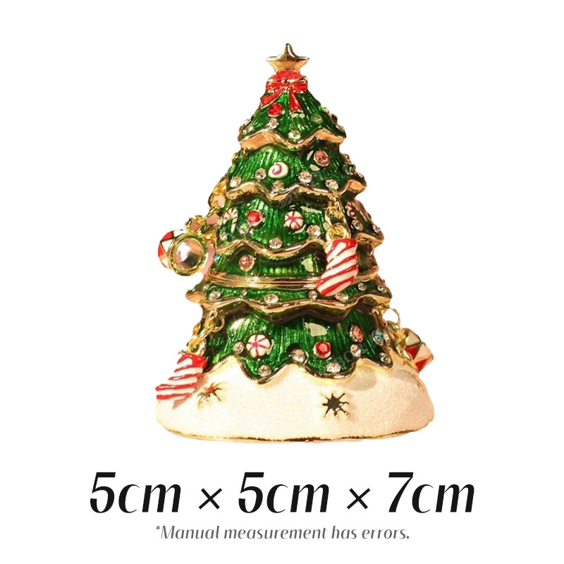 Christmas Tree Cute Style Natural Style Enamel Cloisonné Jewelry Box