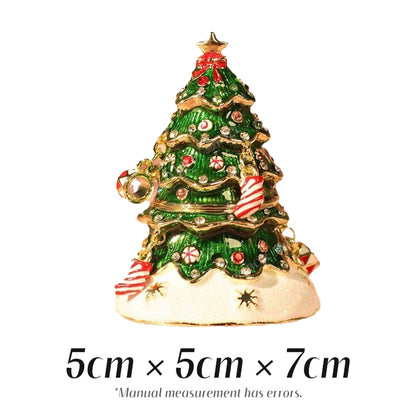 Christmas Tree Cute Style Natural Style Enamel Cloisonné Jewelry Box