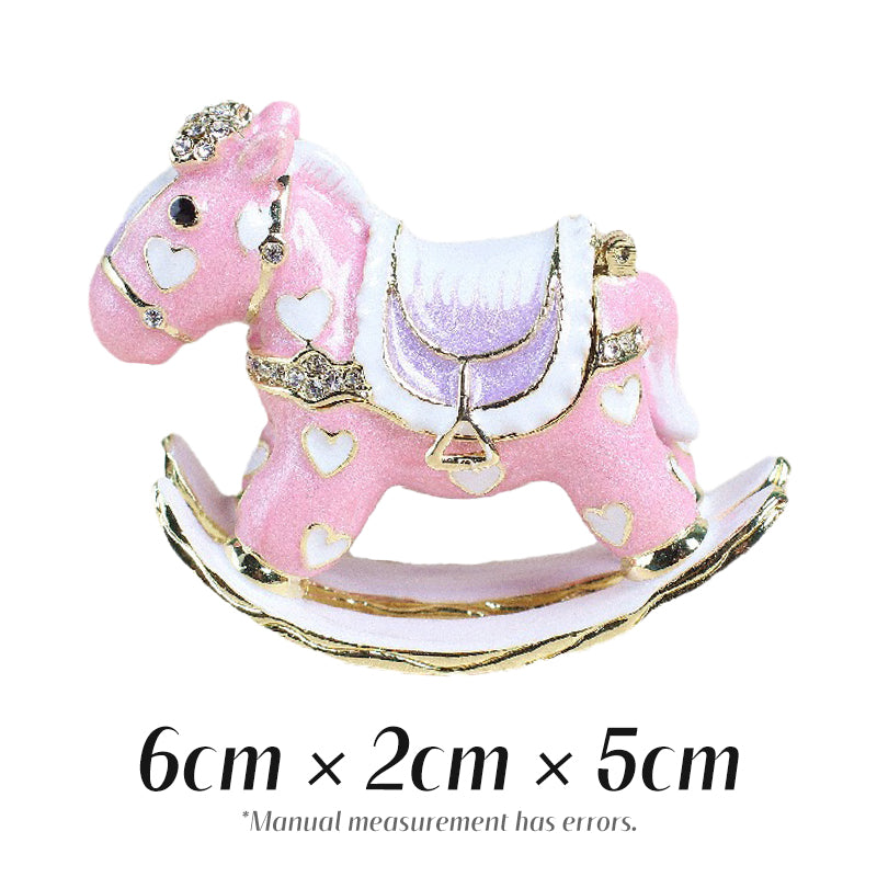 Rocking Horse Cute Style Enamel Cartoon Jewelry Box