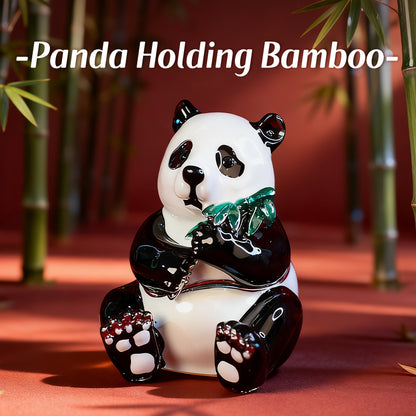 Bamboo-Eating Panda Cute Style Natural Style Enamel Jewelry Box