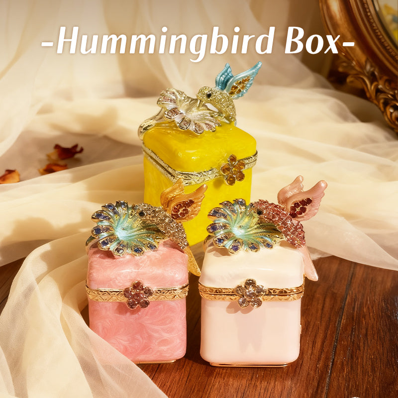 Hummingbird Box Cute Style Natural Style Enamel Craft Jewelry Box