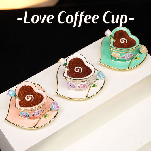 Heart Coffee Cup Cute Style Natural Style Enamel Jewelry Box
