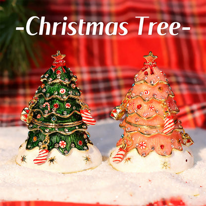 Christmas Tree Cute Style Natural Style Enamel Cloisonné Jewelry Box