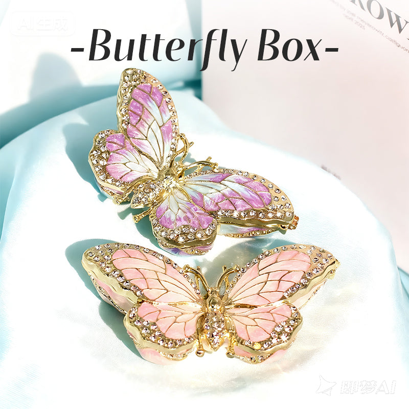 Butterfly Cute Style Natural Style Enamel Oil-Dropped Jewelry Box