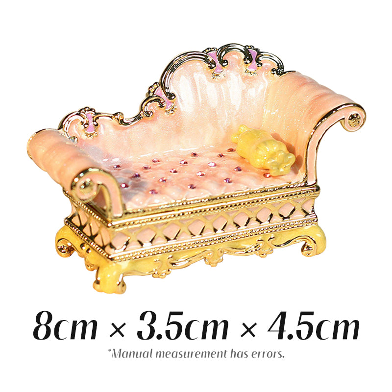 Sofa Cute Style Enamel Cloisonné Jewelry Box