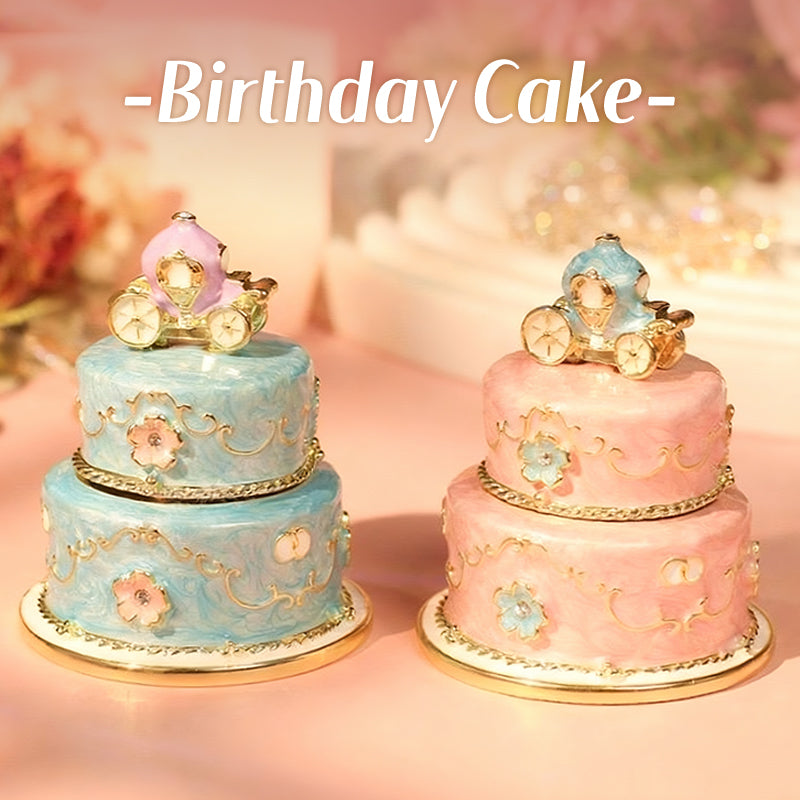 Birthday Cake Cute Style Enamel Metal Jewelry Box