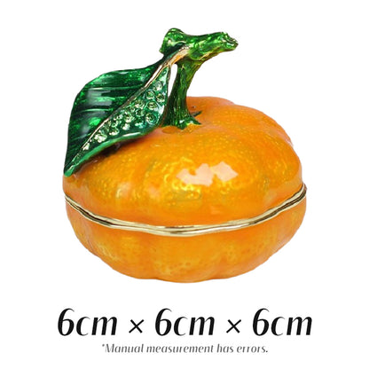 Orange Cute Style Natural Style Enamel Metal Jewelry Box