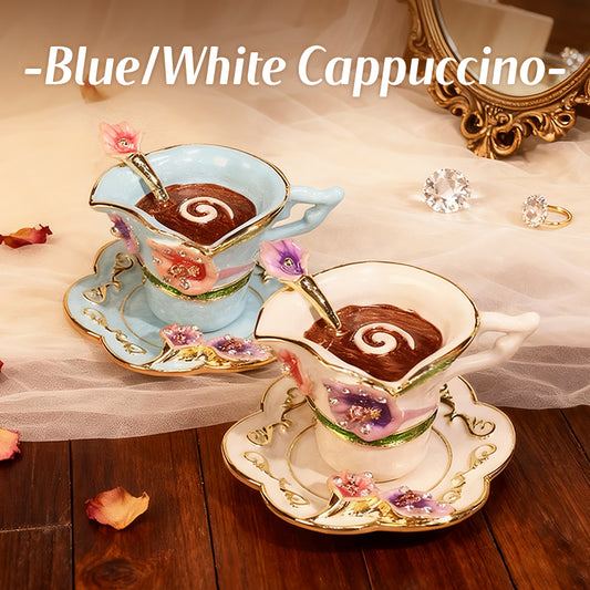 Coffee Cup Saucer Cute Style Enamel Jewelry Storage Box