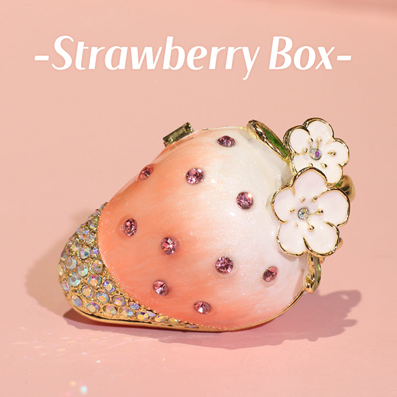 Strawberry Cute Style Natural Style Enamel Diamond-Inlaid Jewelry Box