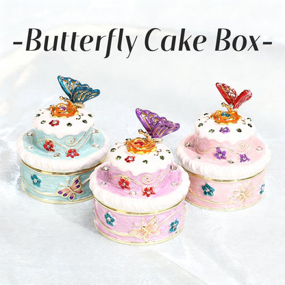 Butterfly Cake Cute Style Natural Style Enamel Cloisonné Jewelry Box