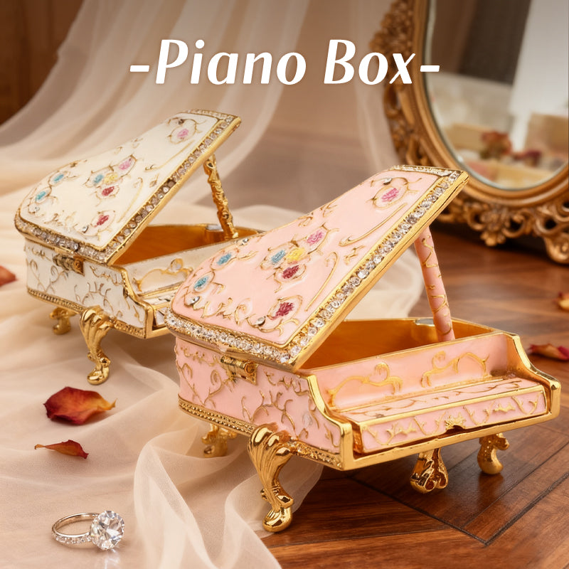 Piano Cute Style Minimalist Style Enamel Diamond-Inlaid Jewelry Box